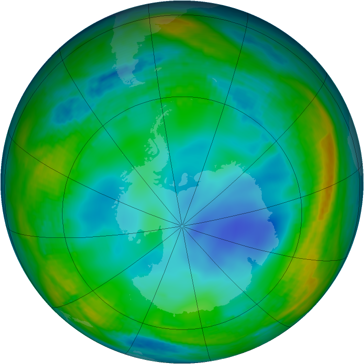 Antarctic ozone map for 08 July 1994